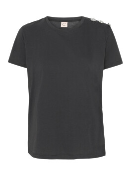 T-shirt con applicazione gioiello sulla spalla