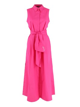 Long-sleeve blouse with logo sash