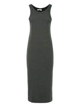 Vestito scollo americano a costine