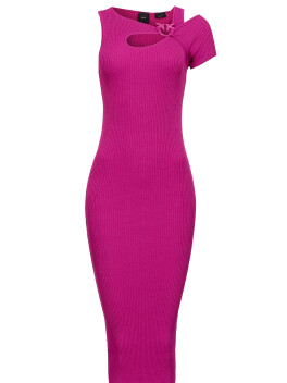 One-shoulder knit dress