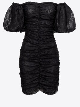 Shirred lace dress