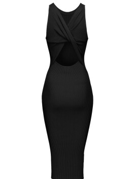 Fitted dress with cross on the back - 3