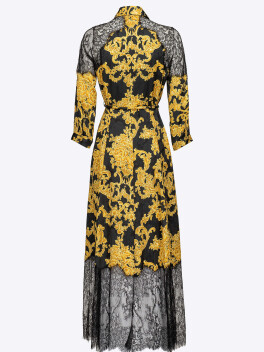 Baroque print chemisier with lace - 3