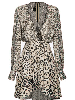 Vestito in twill stampa animalier