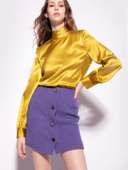 Turtleneck silk blouse - 3