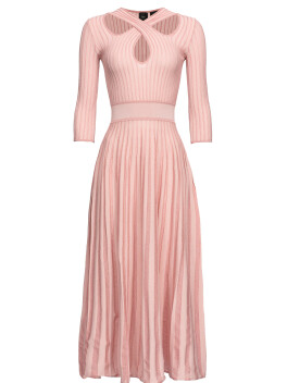 Two-tone knit midi dress