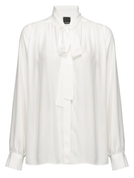 Silk blend shirt with bow