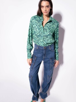 Floral print jacquard shirt - 3