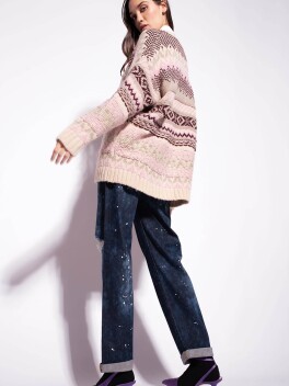 Alpaca blend jacquard cardigan - 3