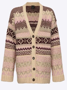 Alpaca blend jacquard cardigan