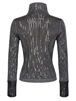 Ribbed turtleneck with sequin applications - 3