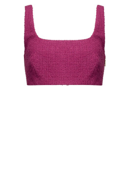 Crop top in stuoia bouclé