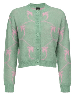 Short cardigan in monogram jacquard