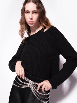 ibbed cashmere pullover with cut-out - 3