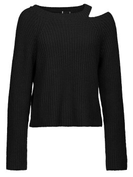 ibbed cashmere pullover with cut-out