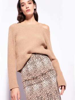 Pullover in cachemire a coste con cut-out - 3