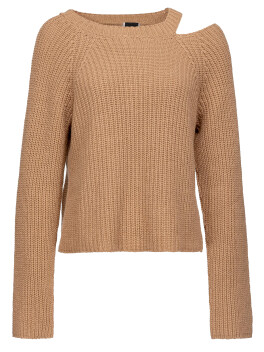 ibbed cashmere pullover with cut-out