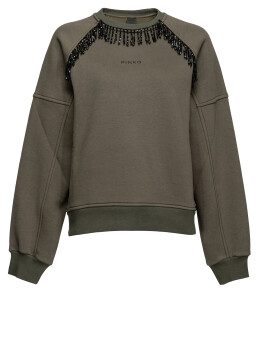 Sweatshirt with jewel applications
