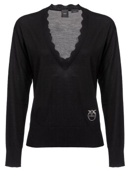 V-neck pullover with embroidery