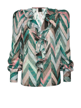 Blusa jacquard con rouches