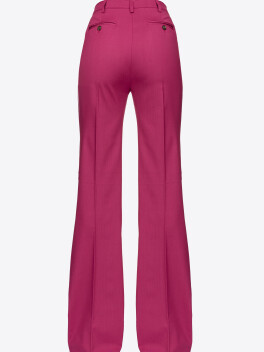Stretch flare trousers in technical wool - 3
