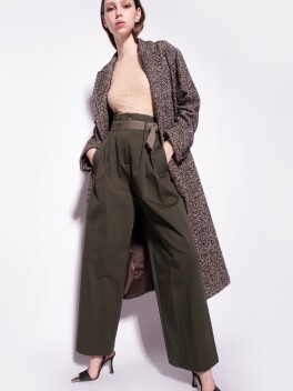 Wide leg trousers with belt - 3
