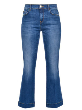 Flare jeans cut at the ankle