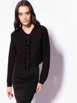 Cardigan con applicazioni di perline - 3