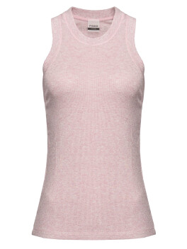 Lurex ribbed armhole tank top