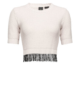 Short top with beaded applications