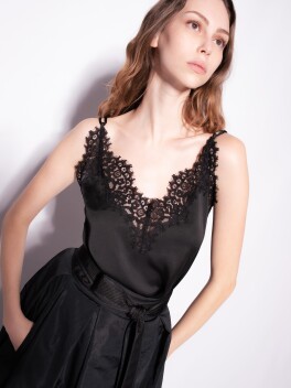 Lingerie top in satin and lace - 3