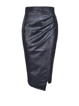 Leather effect midi skirt