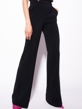 Flare trousers with golden buttons - 3