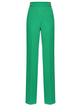 Flare trousers with golden buttons