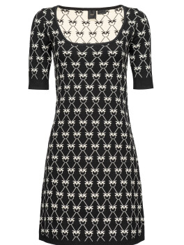 Monogram jacquard knit dress