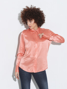 Camicia fluida in satin friossè - 3