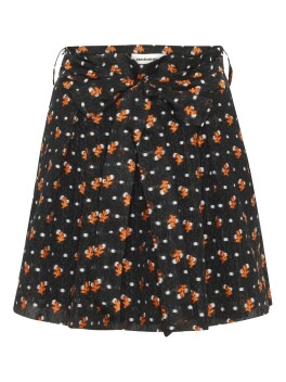 Patterned skirt with bow belt