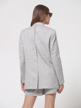 Herringbone blazer with jewel buttons on the back - 3