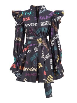 Monogram print dress by Revise Concept