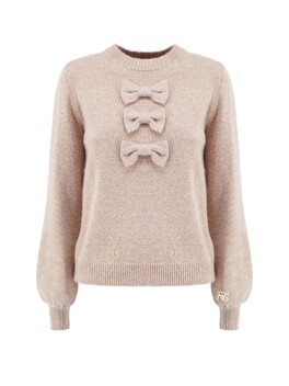 Pullover con decorazione in misto angora