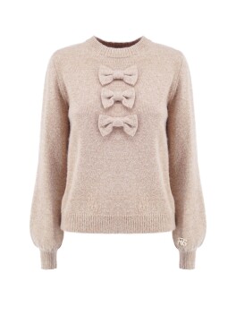 Pullover con decorazione in misto angora