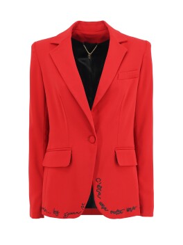 Blazer monopetto con ricamo