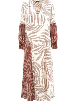 Vestito lungo stampato bicolor