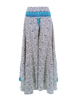 Wide ethnic patterned trousers in Indian silk