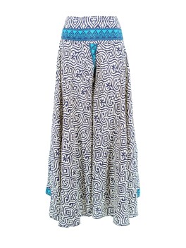 Wide ethnic patterned trousers in Indian silk