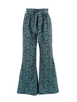 Ethnic patterned elephant flare trousers