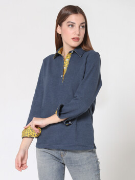 Polo model sweater with ethnic decorations - 3