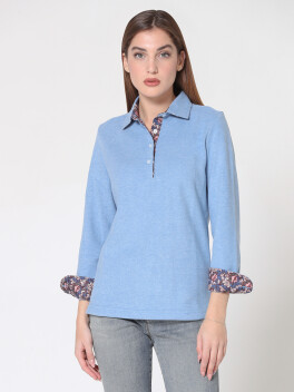 Polo model sweater with ethnic decorations - 3