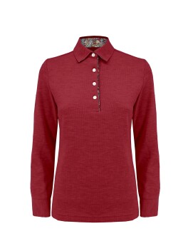 Polo model sweater with ethnic decorations