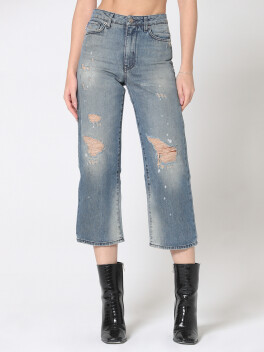 Jeans modello straight leg a vita alta